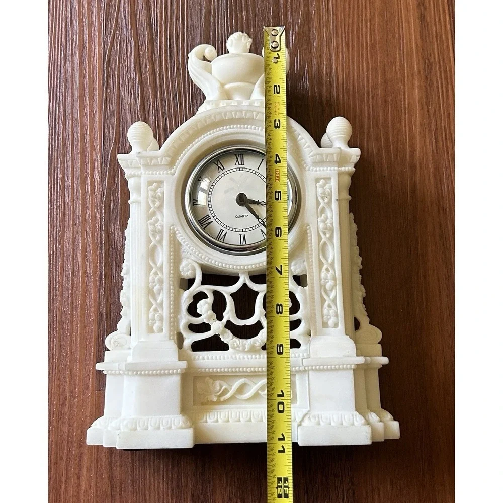 Vintage Desk Clock Victorian Style New Battery Works
